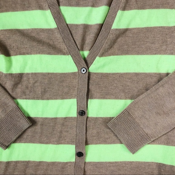 Gap tan & neon stripe button down cardigan - Picture 3 of 4